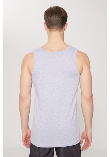 AC&Co / Altınyıldız Classics Erkek Standart Fit Normal Kesim %100 Pamuk 2'li Atlet Paketi -  Grı Melanj Gri Melanj