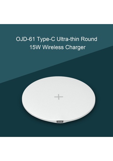 Geeksen 15w Hızlı Şarj Destekli Dairesel Ultra İnce Kablosuz Şarj Cihazı, Type-c Arayüzü, Siyah