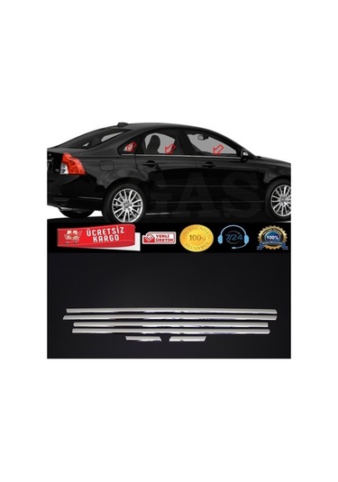 Volvo S40 Krom Cam Çıtası Takımı 2005-2012 6prç Paslanmaz Çelik