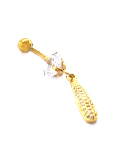 Ferizz Altın Kaplama Zirkon Taşlı Piercing Prc-123