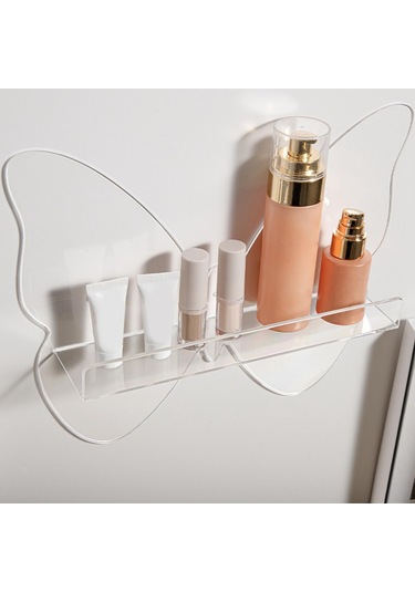 Şeffaf Pleksi Kelebek Duvar Rafı Şeffaf Kendinden Yapışkanlı Vidalı Askı Hediye Diğer