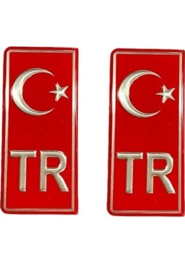 Mercedes 201 Tr Plaka Stıcker 2'li - Aluminyum Kabartma Ay-yıldız