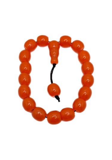 Han Ticarethane Büyük Boy Özel Model Somon Turuncu Renk Efe Maskot Toz Kehribar Tesbih