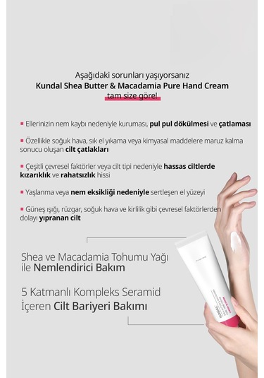 Yoğun Nem Veren Besleyici El Kremi Kundal Shea Butter&macadamia Pure Hand Cream 50ml Cherry Blossom