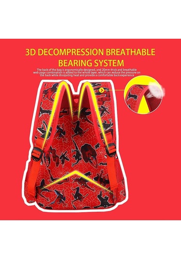 Yürümeye Başlayan Çocuk Okul Sırt Çantası 3d Çizgi Roman İlkokul Öğrencisi Okul Çantası Su Geçirmez Hafif Çocuk Kitap Çantaları Erkek Kız Çocuklar İçin M, Kırmızı Diğer