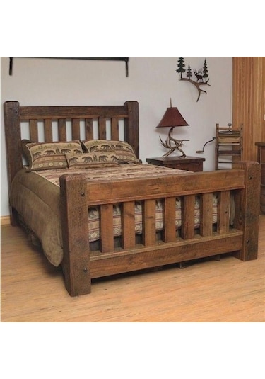 Masifart_Mobilya Masifart Tilya Ahşap Karyola Çift Kişilik Klasik Ahşap Yatak Başl