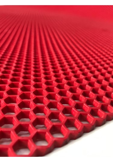 Kırmızı Petek Mat Pvc Kaydırmaz Petek Paspas, 0,9x13 Metre