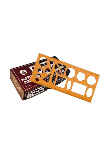 Yıldızlar 040 Geometrik Şablon Cetvelli 25 CM Sarı