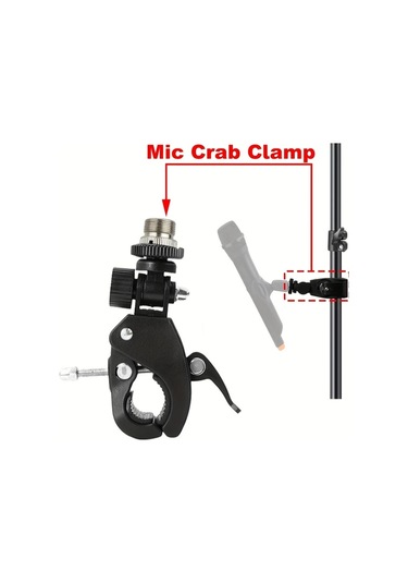 Sunshine011 Siyah Mikrofon Askılığı, 1/4" - 5/8" Vida Mikrofon Klipsi, Davul Standı Ve Masaüstü İçin