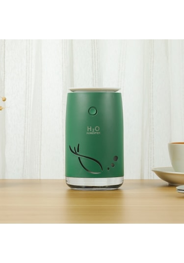 Muhtasar Balık Desen Mini Ev Dilsiz Yatak Odası Öğrenci Yurdu Ofis Taşınabilir Usb Kablosuz Dayanıklı Nemlendirici Yeşil