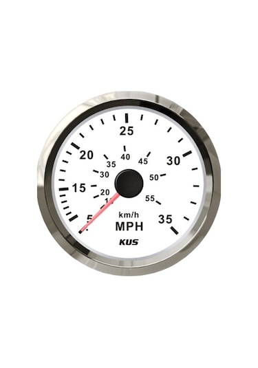 KUS Sürat Göstergesi 35 MPH Beyaz 12/24V 85 MM