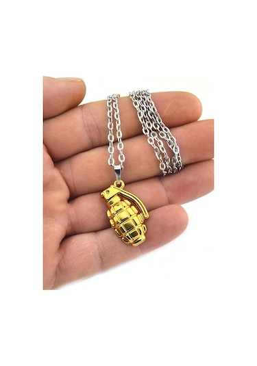 El Bombası - Grenade - Kolye - Gold Görünümlü Altın