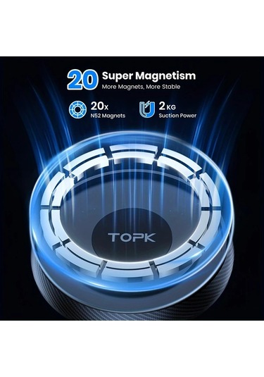 Xuweiwei Topk D48x Siyah Manyetik Araba Telefon Tutucu Güçlü Manyetizma Metal Saç Tokası Tasarımı Tek Elle Kullanım