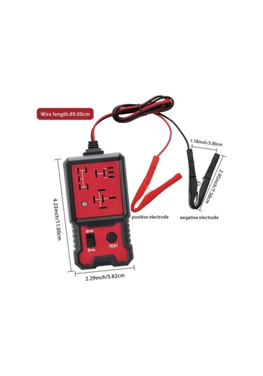 Xuweiwei 12v İçin Otomotiv Röle Test Cihazı Kırmızı 4 Ve 5 Pinli Röleler İçin Uygun Pil Kelepçeleri İle Kolay Teşhis