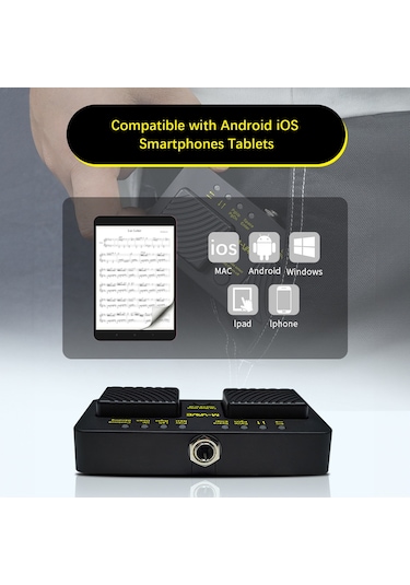 Geeksen Kablosuz Akıllı MIDI Pedal Elektro Gitar Efektleri Siyah