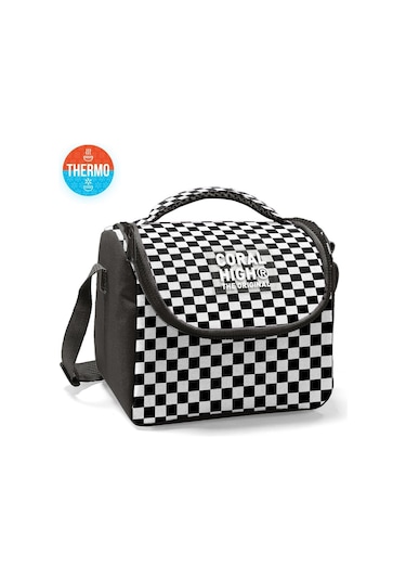 Coral High Kız Çocuk Beslenme Çantası - Thermo - Siyah Beyaz Damalı Çok Renkli
