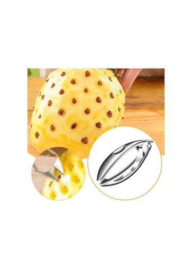 Suntek 2 Parça Ananas Gözü Çıkarma Aleti Ev Yüksek Gümüş