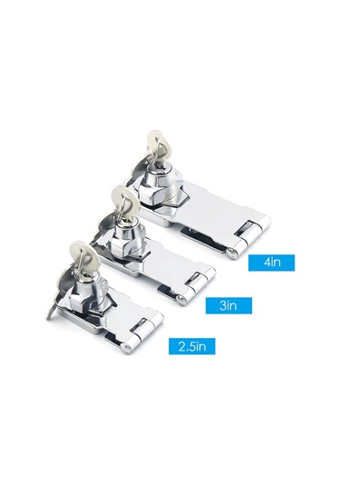 Qingmipy Zink Alaşımlı Giriş Kapısı Kilit, 2.5 İnç 64mm Gümüş Kaplama, Depo Ve Dolap Güvenliği İçin Anahtarlı Kilit Seti