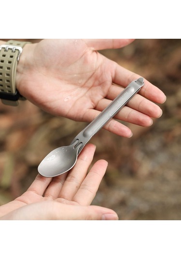 Nextool Titanyum Çorba Kaşığı Kamp Gereçleri Seti Açık Piknik Yürüyüşü İçin Çatal Bıçak Takımı Seti Bpa İçermez, Fda Sertifikalı Değildir