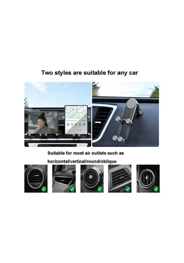 Oatsbasf Araba Yerçekimi Metal Braket Ölçeklenebilir Ve Kararlı Cep Telefonu Braketi Katlanır Ekran Cep Telefonu Özel Araba Braketi Çıkış Siyahı