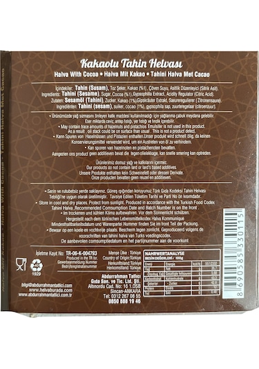 Abdurrahman Tatlıcı Kakaolu Tahin Helva 4 x 300 G