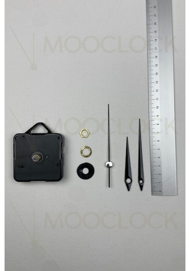 Saat Mekanizması, Akar Sessiz Duvar Saati Mekanizması, 14 Mm Şaft Askılı Kısa Siyah