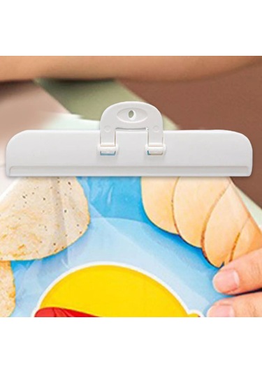 Suntek 6 Adet Cips Poşeti Klipsleri Fırın Kamp Ev İçin Beyaz