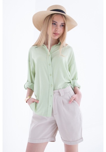 Fashion Friends Bayan Gömlek 25y0051k1 Yeşil Yeşil
