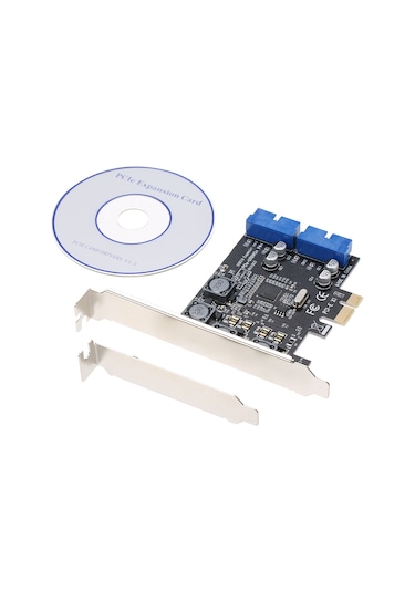 Skycity Masaüstü Bilgisayar İçin Pcı-e'den Usb3.0'a 4 Portlu Genişletme Kartı, Ön Panel 19/20pın Bağlantı, Gönüllü Güç Gerektirmez