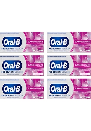 Oral-B Pro 3D White Advanced Luxe Glamorous Diş Macunu 6 x 75 ML
