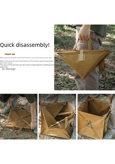 Yunboo Kamp Malzemesi Dışarıda Kullanıma Uygun Katlanabilir Triangular Çöp Kutusu Büyük Kapasiteli Çok Amaçlı Depolama Çanta Siyah Siyah