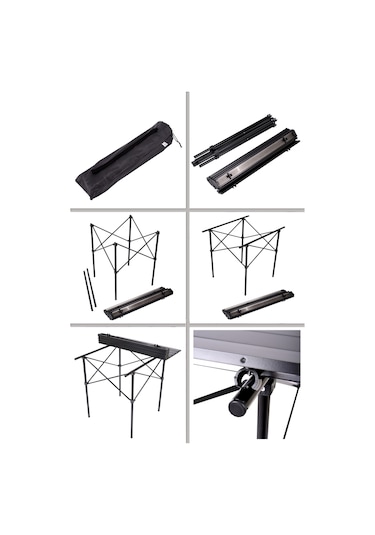 Exent Taşıma Çantalı Çok Hafif Tamamı Alüminyum Kamp, Piknik, Plaj, Bahçe, Balkon Masası - 70x70x70 Siyah