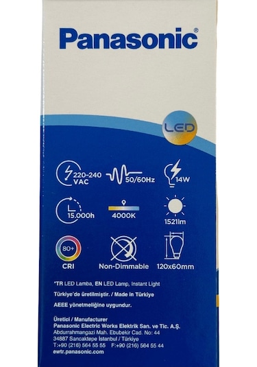 Panasonic 14w 100w 4000k Günışığı E27 Duylu Led Ampul 10 Adet