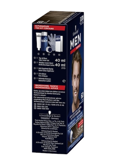 Schwarzkopf Men Perfect Saç Boyası 60 Kahve 3'lü