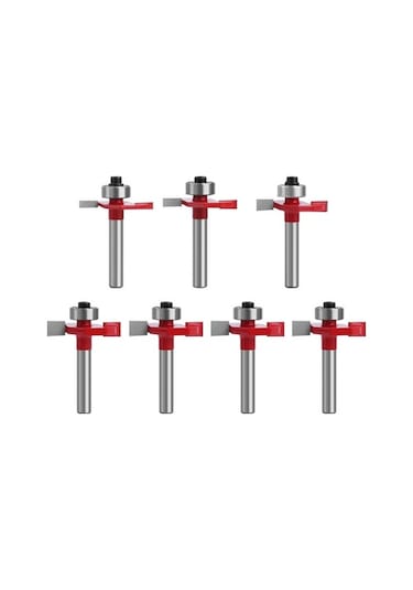 Besthome1 Ahşap İşleme T Tipi Milling Ucu, 1/4 Uçlu Set, Kenar Ve Yuva Kesme, 8 Parçalık