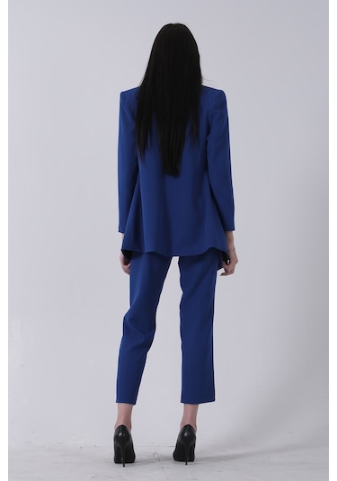 Feminist Saks Blazer Ceket Pantolon İkili Takım 0106305.26 Saks