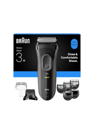 Braun Series 3+ Elektrikli Tıraş Makinesi, Kuru, 3000bt 1 Saat