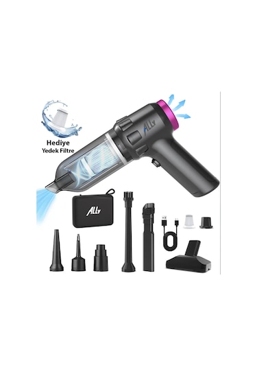 Turbo Emiş 14000 Pa Güçlü Vakum Araç Süpürgesi Portatif Ev Araba Kullanımı İçin Süpürge