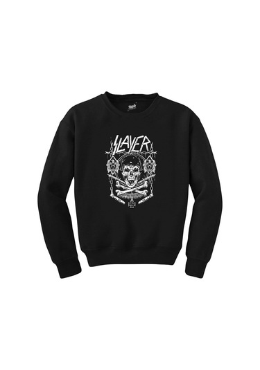 Slayer Gun And Chain Siyah Sweatshirt Siyah