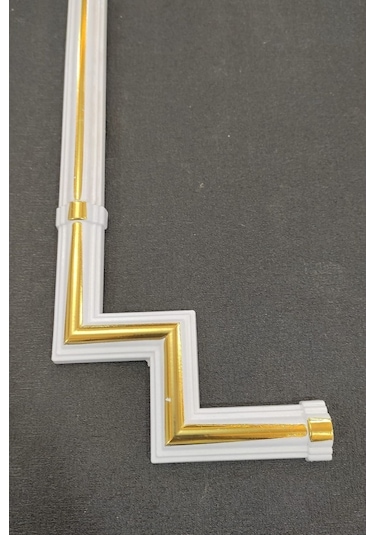 Beyaz Altın 2,5 Cm Çıta Uyumlu Dekoratif M Köşe Motifi