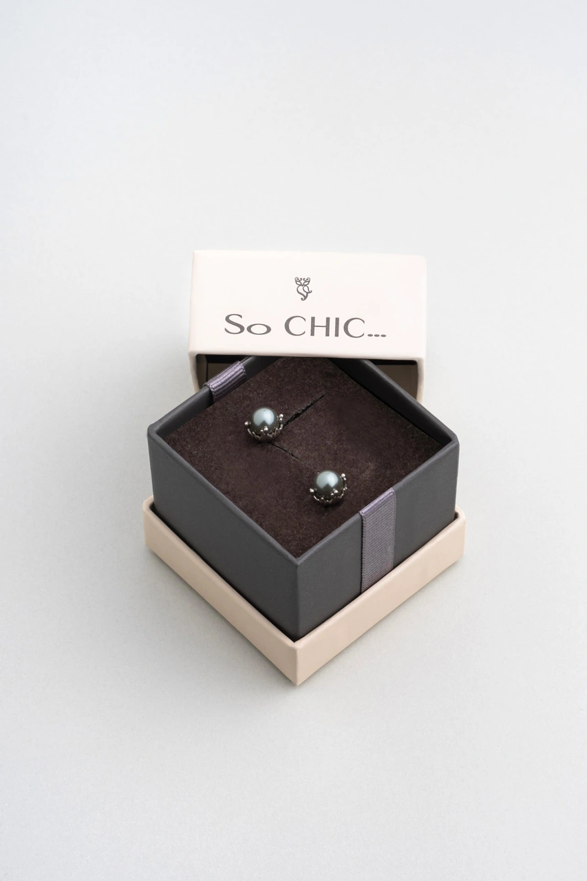 Verena 18 Ayar Beyaz Altın Kaplama Gümüş İnci Küpe Beyaz