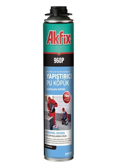 Akfix 960P Pu Yapıştırma/Mantolama Köpük Tabancalı 850 Gx12 A