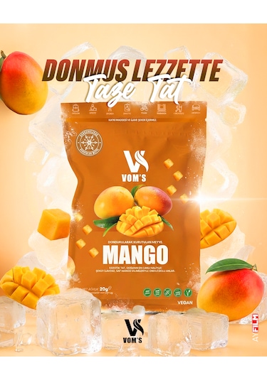 Voms Dondurularak Kurutulmuş Meyve Cipsi - Freeze Dried Mango 20gr 20 G