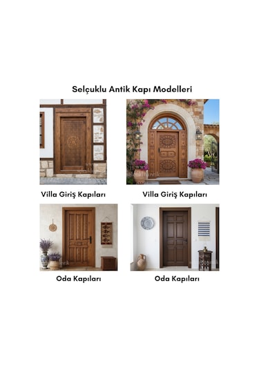 Mevlana Antik Ahşap Oymalı Oda Kapı