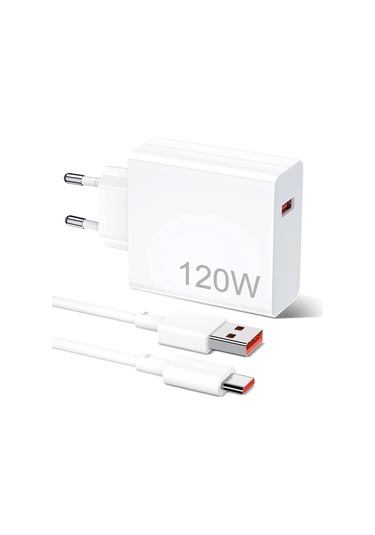 Forzacase Galaxy Tab S9 Serisi İle Uyumlu Hızlı Şarj Destekli 120w Type-c Usb Şarj Cihazı Set Fc1025 Beyaz