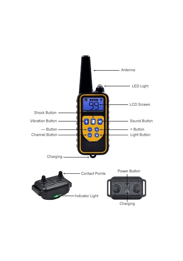 Hallow-ıp67 Su Geçirmez Şarj Edilebilir Köpek Eğitim Yaka,siyah