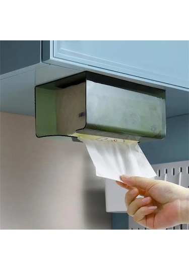 Şeffaf Duvara Monte Kağıt Mendil Dikdörtgen Duvar Kağıt Mendil Tutucu Çivi Olmadan Duvar Kutu Mendil Banyo Mutfak Için