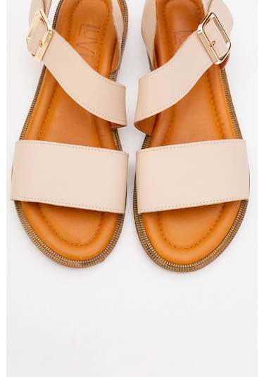 Majesty Bej Cilt Hakiki Deri Kadın Sandalet Bej