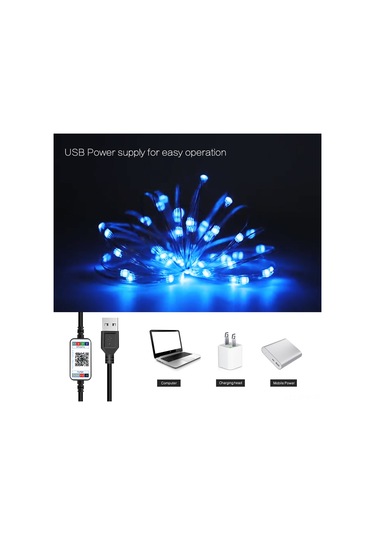 Tenfowee Rgb Led Işık Zinciri Bakır 20 Metre Fonksiyonel Dekoratif Işıklar Diğer