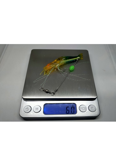 7 Renk Karides Shrimp Kancalı Fosforlu 8.5cm 6gr Silikon Yem 7ad
